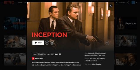 is inception on netflix|where can you watch inception.